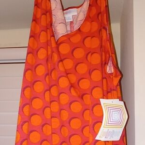 LuLaRoe Orange and Red Asymmetrical Dress